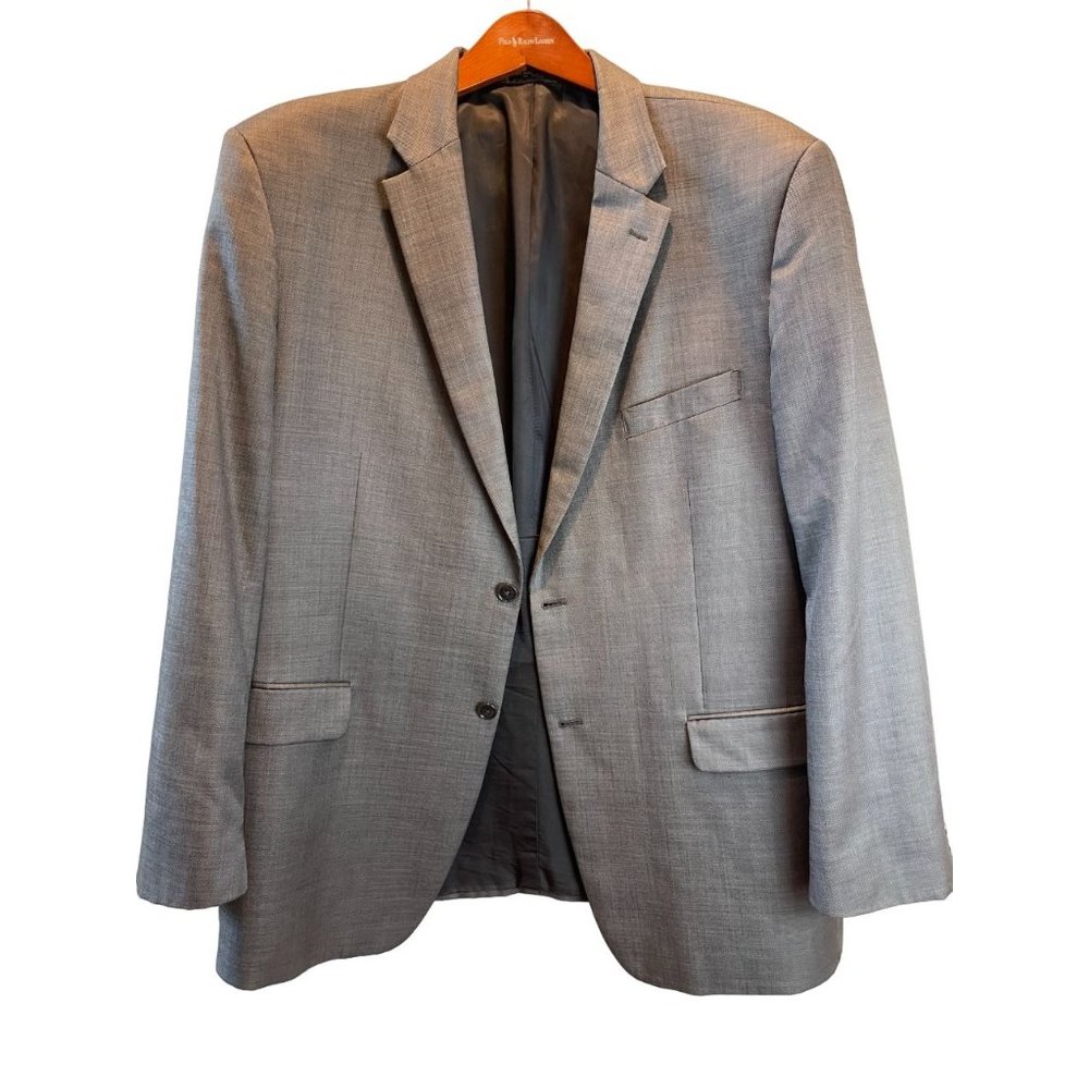 Jones New York Mens Suit Blazer Coat Single Breasted Long Sleeve Gray Size 48R